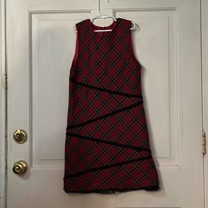 Fully lined. Red plaid dress.